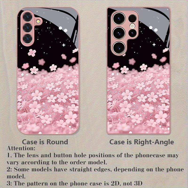 Pink Cherry Blossoms Exquisite Luxury High-end PhoneCase Glass PhoneCase for Samsung Galaxy S26 S25 S24 S23 S22 FE Ultra Plus