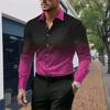 Spring Autumn Long Sleeved Shirt for Men with Sense of Luxury Gradient Lapel Loose Buttons Versatile Versatile Shirts Men’s