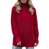Women's Solid Color Sweater, Women's Long Sleeved Pullover, Knitted Sweater Top