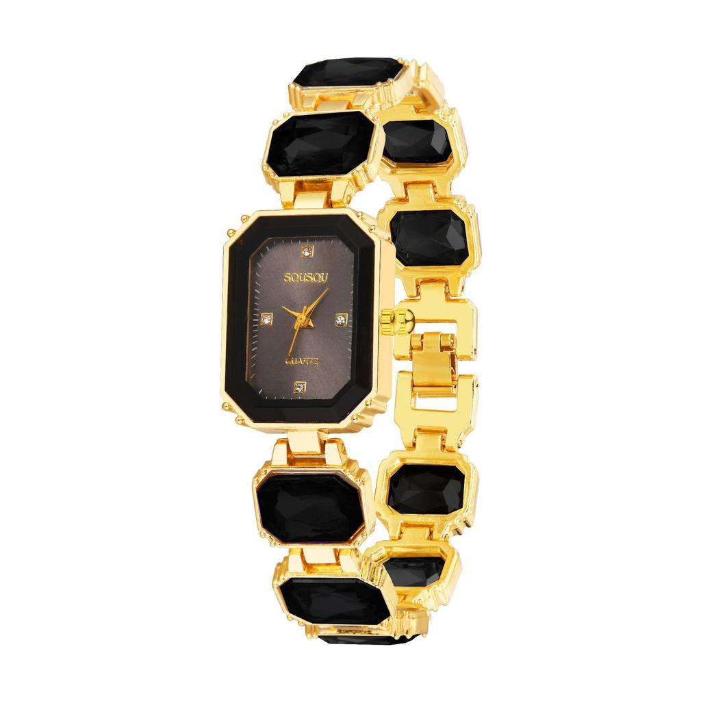 Women Crystal Bracelet Strap Quartz Watch Ladies Wristwatch Clock