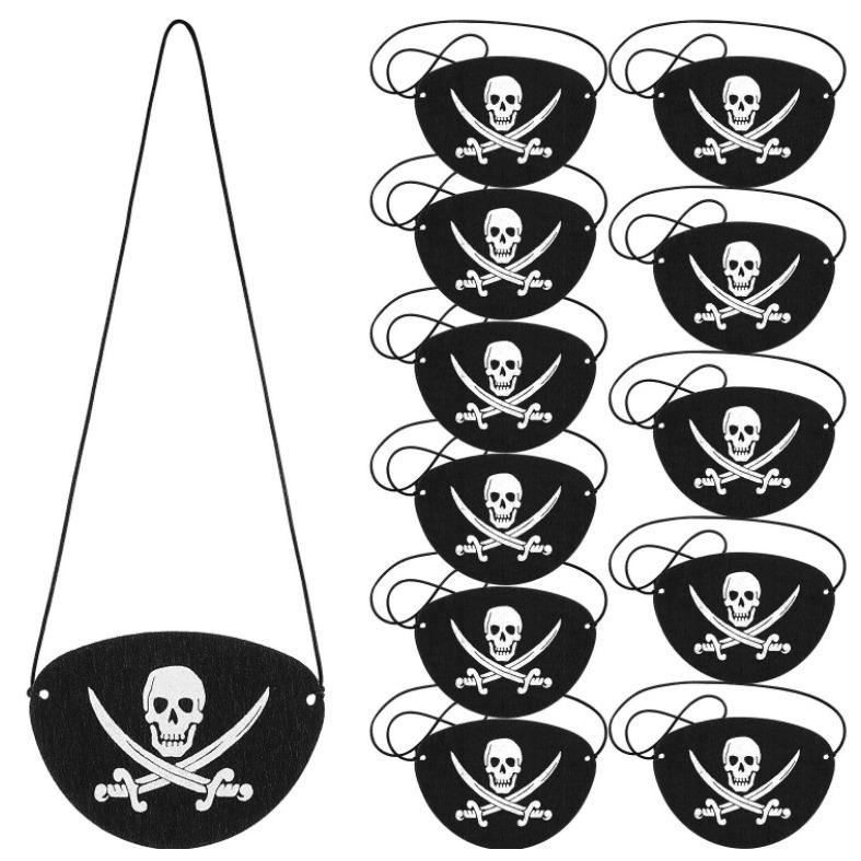 Felt Pirate Skull Eye Patch Masquerade Prop for Halloween