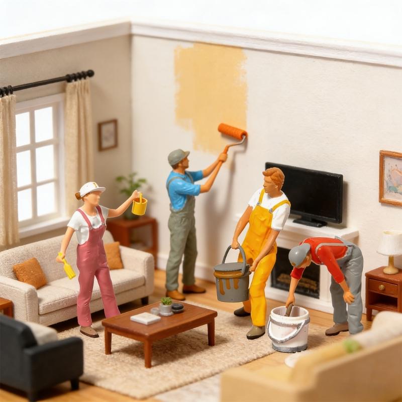 Creative Graffiti Painter Mini Figures Perfect For Tiny House Decoration Artistic 1:64 Resin Craftsmen Statues