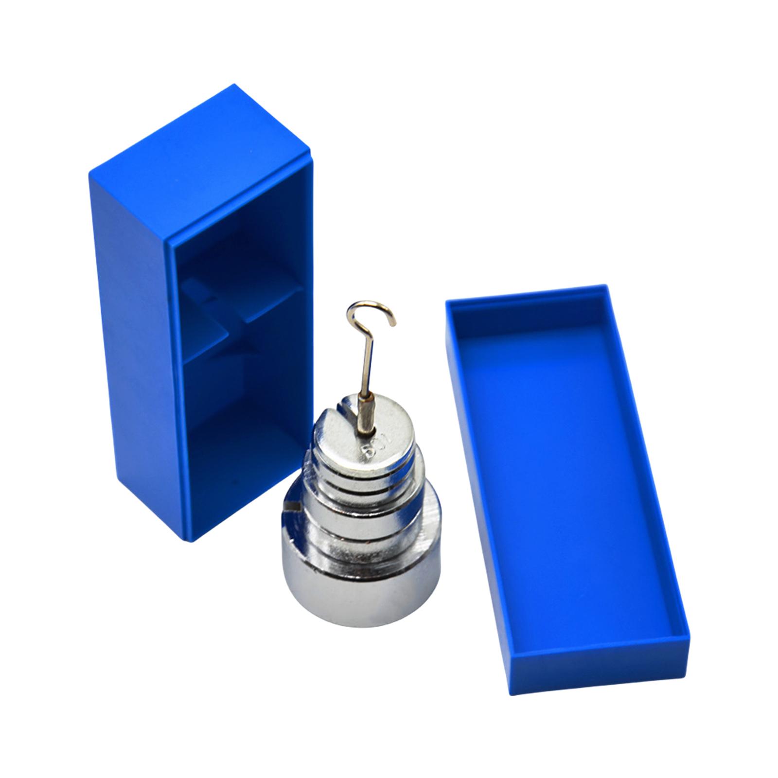 

Разрезная гиря с подвесом и футляром Металлический набор разрезных гирь Включает 6 гирь Общий вес 350 г Прецизионная гиря для лабораторного использования