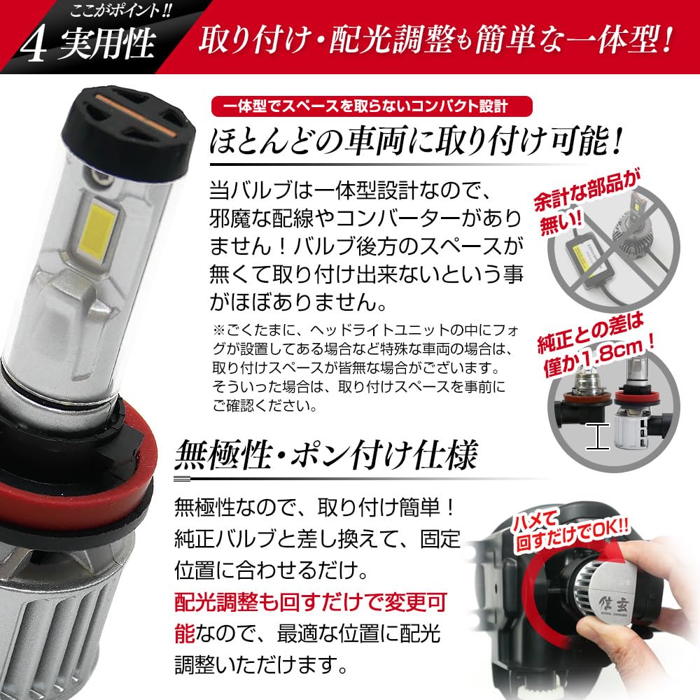 LED Headlights and Fog Lamps for Shingen XR and 12V Mini, H8, H9, H11, H16, All-in-One, 3000K, 4300K, 6500K, 8000K, 10000K,