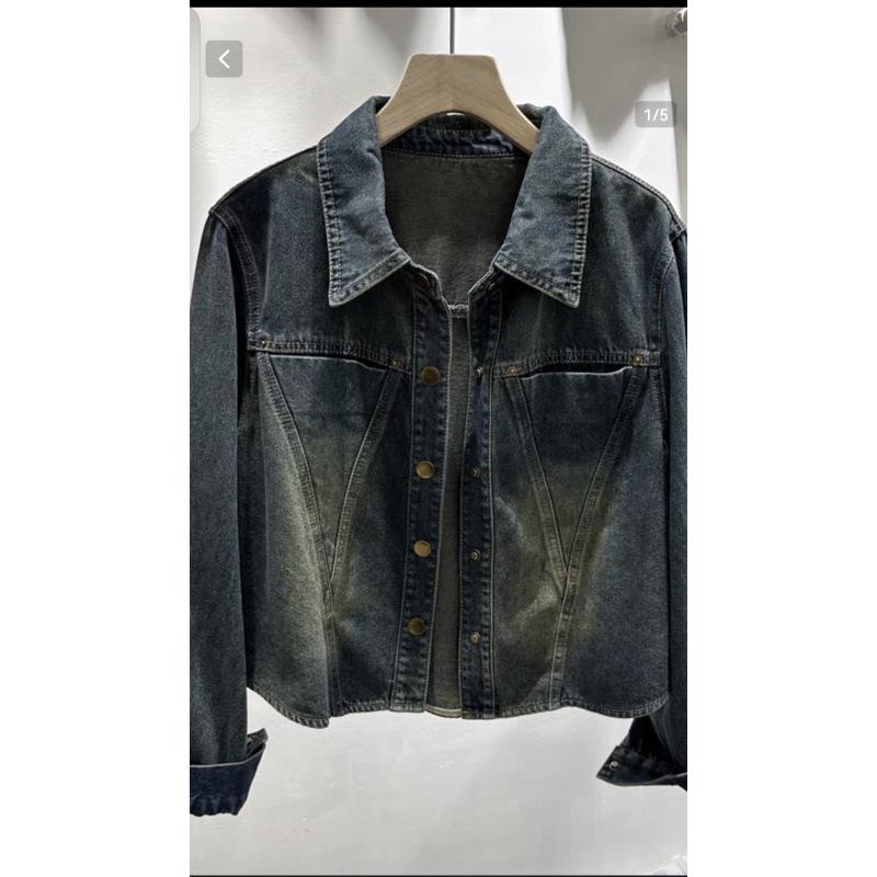 Fall/Winter Women's Retro Korean-Style Loose Denim Long-Sleeve Shirt Jacket