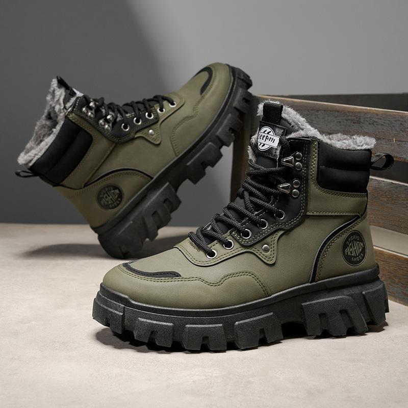 High-top Winter Velvet Warm Outdoor Waterproof and Non-slip Fur Integrated Snow Boots X
