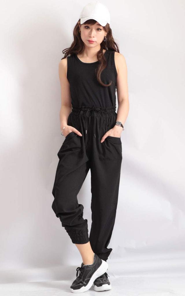 Gold Japan Plus Size Jogger Stretch Perfect for Diet and Black Women's Pants, Long, Training, Goldy-482, 3L,