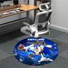 1PC Sonic Ednardo Office Round Rug - Perfect for Office or Study Decor, Machine Washable, Non-Slip Backing, Decorative Floor Mat
