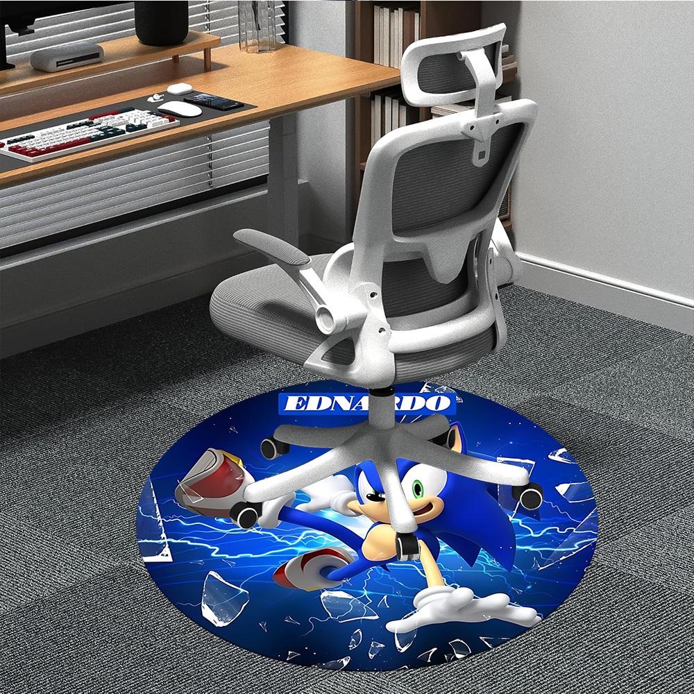 

1PC Sonic Ednardo Office Round Rug - Perfect for Office or Study Decor, Non-Slip Backing, Decorative Floor Mat yy250916079 80cm by 80cm