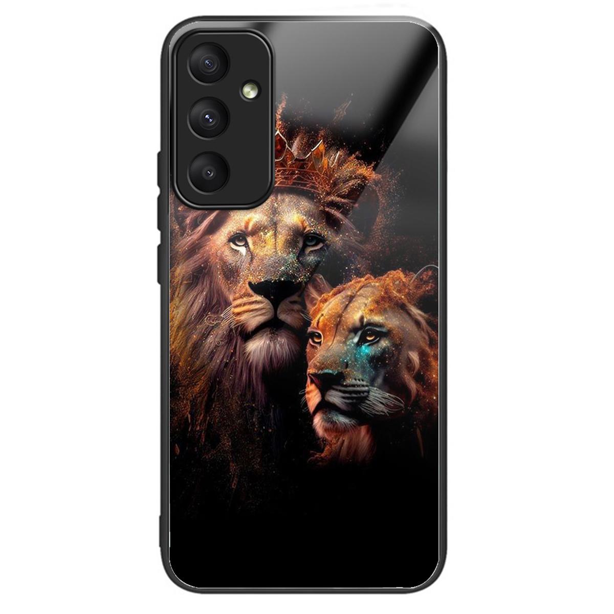 

For Samsung Galaxy A55 5G Case Tempered Glass TPU Drop-Proof Phone Cover Pattern Printing Style L