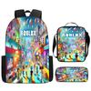 ROBLOX Themed Kids Backpack School Lightweight Durable Oxford Fabric Bag With Padded Straps Cartoon Print Grades 1-9