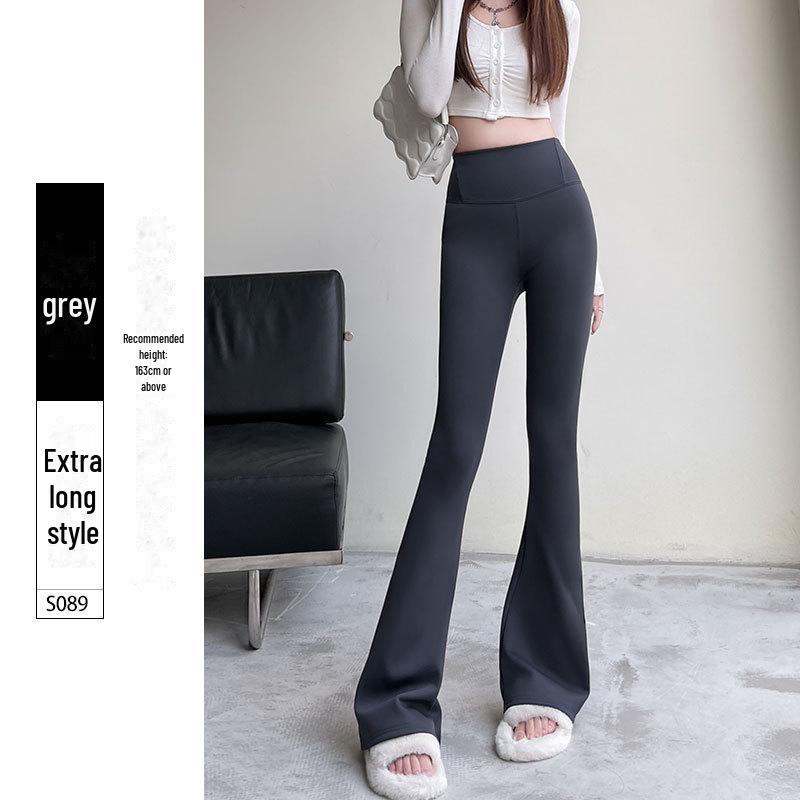 Women's High-Waist Flared Yoga Leggings: Autumn/Winter 2025, Plus Velvet, Elastic Style