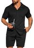 Men's Summer Casual Sportswear Set: Short Sleeve Cardigan & Shorts - Holiday Two-piece Set