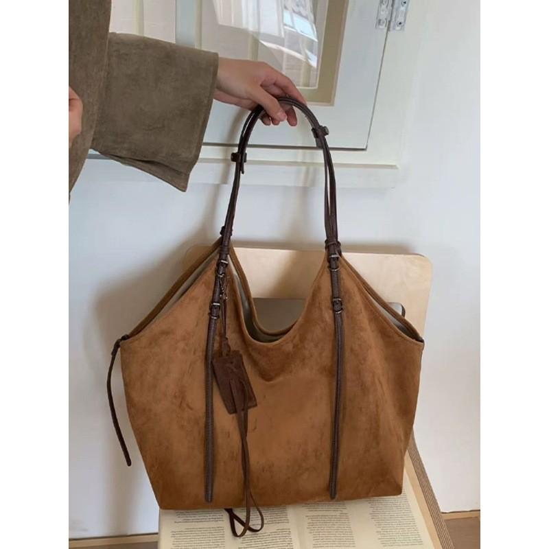 Tote Bag For Women Large Capacity Suede Handbag With Inner Zipper Pocket For Daily Use