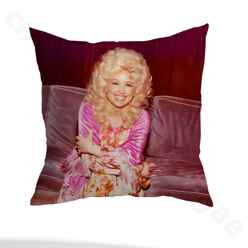 Retro Classic D-Dolly P-Parton Pillow Case Anti-dustmite Pillowcase Invisible zipper silky short plush Sofa cushion cover
