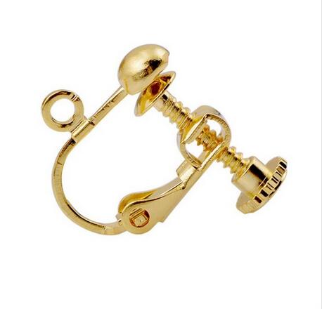 

20pcs/lot 16mm Round Head Screw Ear Clip DIY Handmade Clip On Earrings Parts No Pierced Ear Clips Jewelry Making Findings золотой