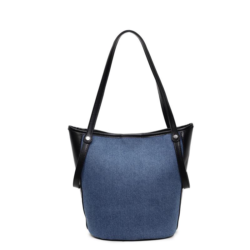 DenimTote Bag Women Fashion Shoulder Bag Casual Daily Use Structured Handbag