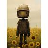 Vintage Lonely Boy Bot Toy Sunflowers Posters Wall Art Canvas Painting Nordic Poster Print Wall  for Kidsroom Nursery Decor