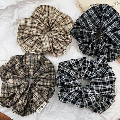 British Style Retro Plaid Scrunchies Women Girls Elastic Hair Bands Accessories Tie Hair Ring Rope Headdress Headwear Ornament