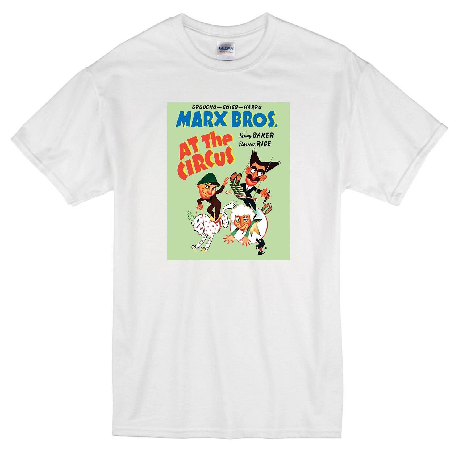 MARX BROTHERS AT THE CIRCUS GROUCHO CHICO HARPO CLASSIC MOVIE WHITE T-shirt 2XL