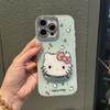 Fine Hole Color-changing Two-in-one Cartoon KT Cat Is Suitable for Apple 17promax Mobile Phone Case iPhone15/13 Bracket.