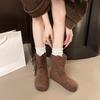 Fashion Retro Versatile Booties Women's Fall 2025 New Platform Heightened Skinny Mid-Leg Boots