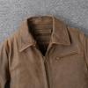 Classic 1930S Style Brown Uncoated Genuine Cow Men Leather Jacket Soft Slim Fit Men's Natural Cowhide Coat Autumn