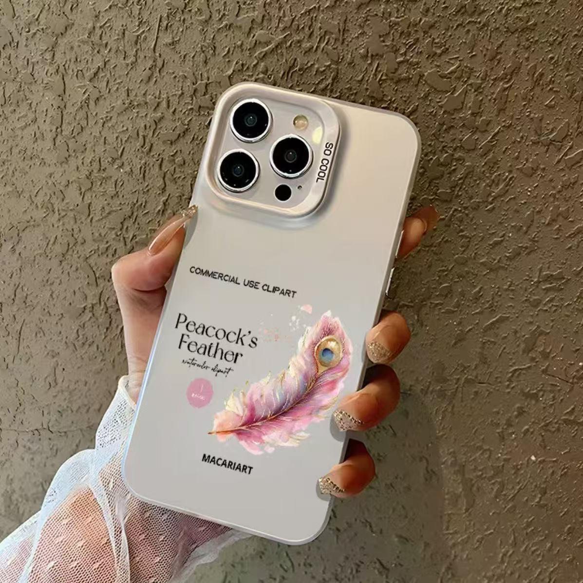 Feather Design Phone Case for iPhone 13, 14, 15 Pro, 16 Pro, & 17 - Creative and Stylish. iPhone 17 Pro Max