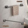 No-Punch Wall-Mounted Bathroom Towel Rack with Single Bar and Storage Shelf