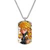 Demon Slayer Kimetsu No Yaiba Tanjiro Nezuko Stainless Steel Color Printed Dog Tag Necklace Anime Cosplay Accessory Gift For