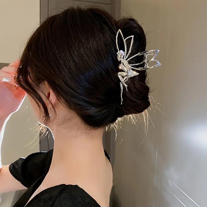 1pc Sweet Fairy Shape Hair Claw Clips Metal Jaw Clips Ponytail Holder Hair Clips
