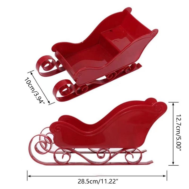 Mini Sled Ornament Candy Dish Santa Christmas Sleigh Decoration Table Centerpiece XmasSled Ornament Sleigh Basket