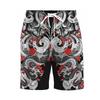 Japanische Samurai-Maske Badeshorts Für Herren Streetwear Harajuku Shorts 3D-Druck Retro Mode Mysteriöser Stil Lustige Hosen