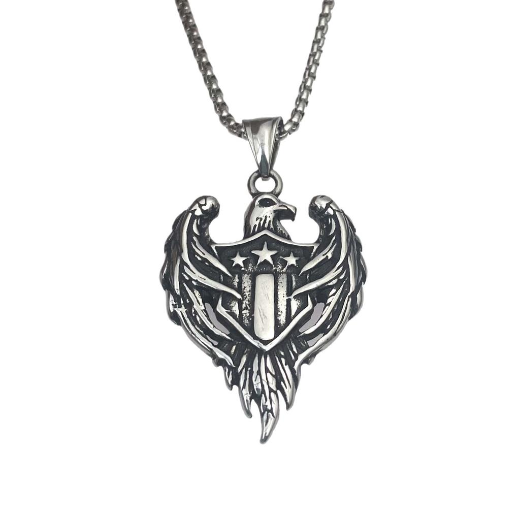 Necklace Pentagram Punk Retro Captain America Eagle Style Pendant