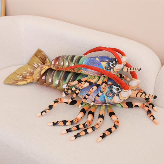Realistic Australian Crayfish Plush Toy 3D Lobster Stuffed Animal Pillow Soft Hugging Cushion for Kids Adults