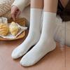 2025 Autumn Women's Ribbed Scrunch Socks - Korean Style, Cotton Lycra Blend with Aloe Vera