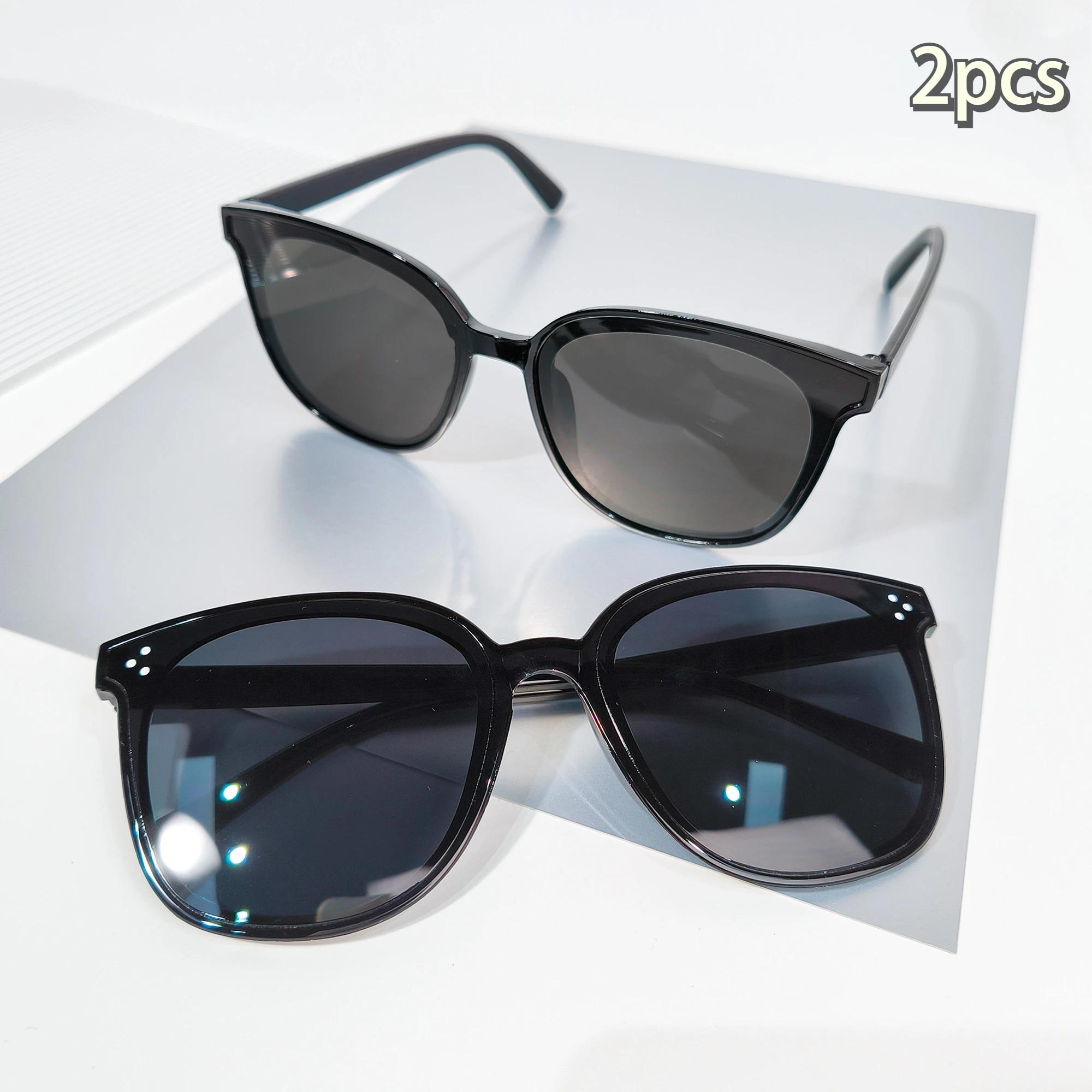 

2 шт. Овальные модные очки для мужчин и женщин, Винтажные овальные солнцезащитные очки большого размера