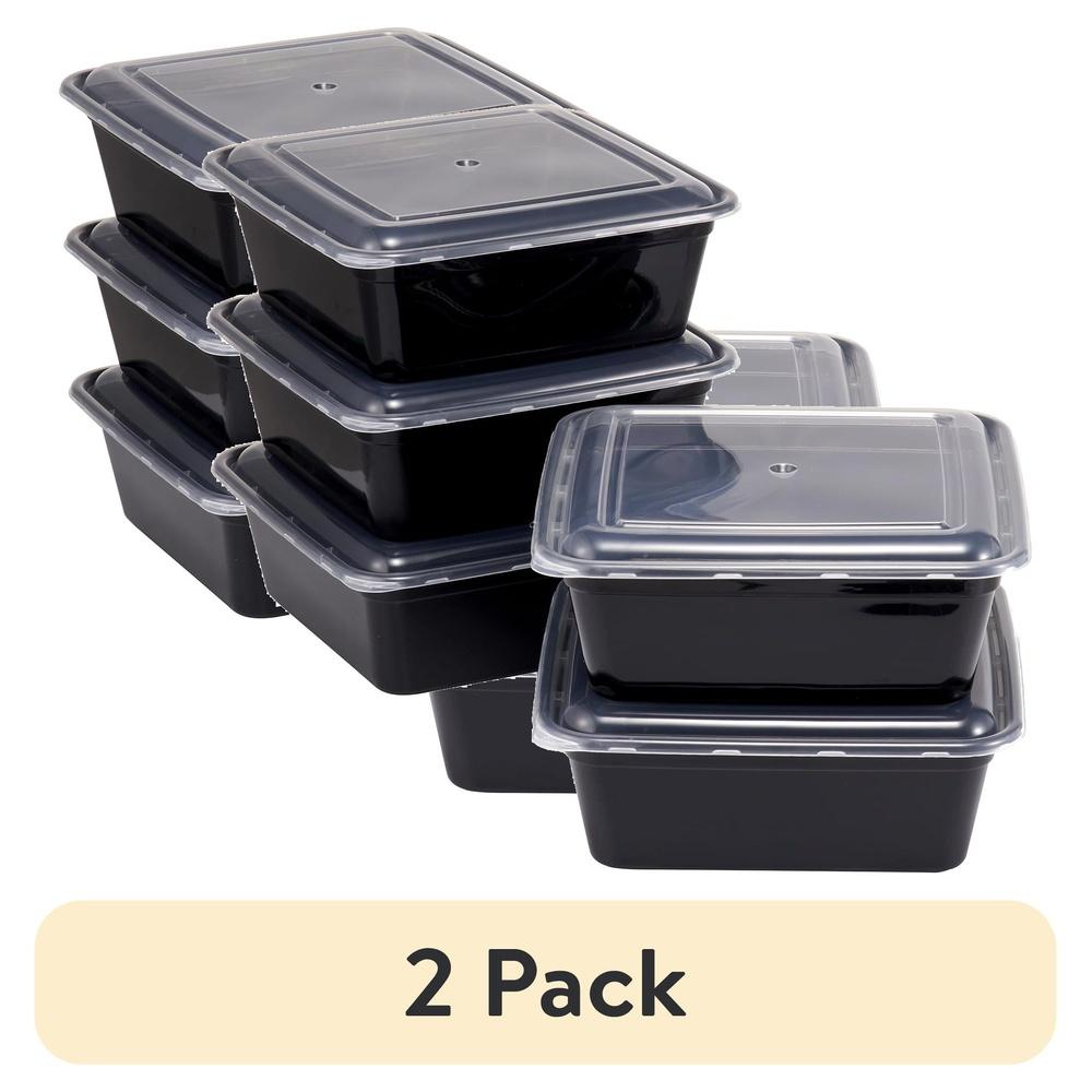 

2 Pack 8 Cup Tall Square Meal Prep Containers BPA Free Stackable Food Storage Jars Microwave Dishwasher Safe 10 Pieces United States