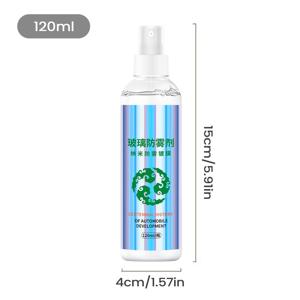 120ml Car Windows Anti-Fog Spray Long-Lasting Rain Repellent Clear Vision for Windshield, Driving in Rainy & Humid Weather