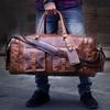 Handmade Top Grain Leather Duffel Bag:  Weekender Travel Holdall