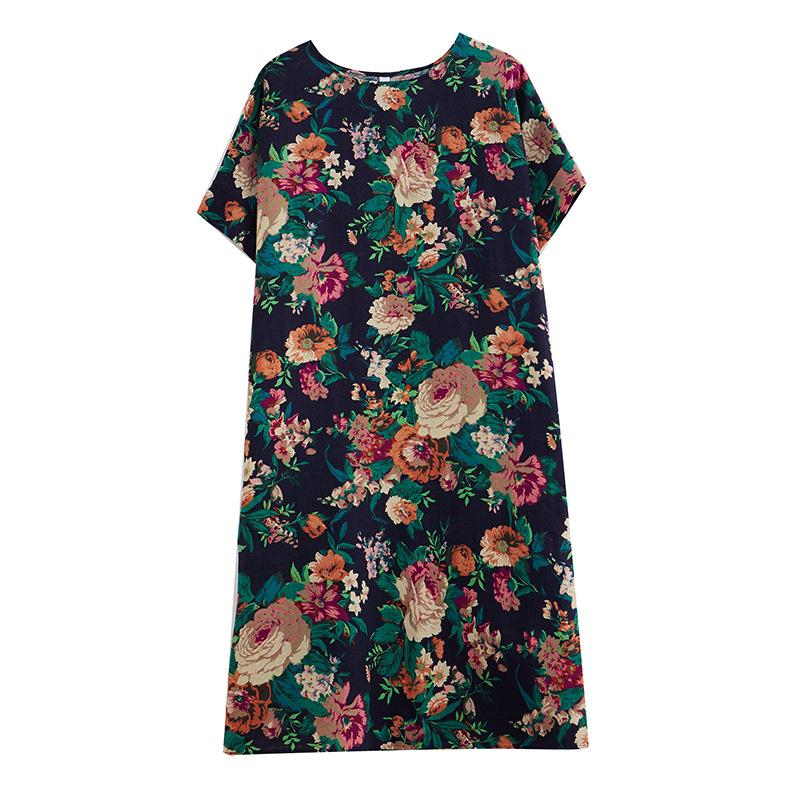 Sommer Retro Lockeres Kleid
