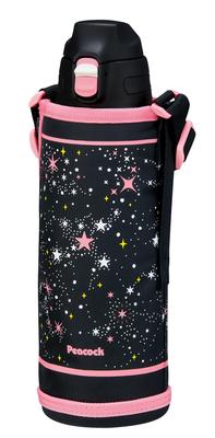 Pfauenwasser Kalt Vakuumiert Direkt Mit Vollständig Edelstahl Rosa Stern PS Der-pfau Flasche, 1L, Aufbewahrung, Struktur, Ein-Touch,