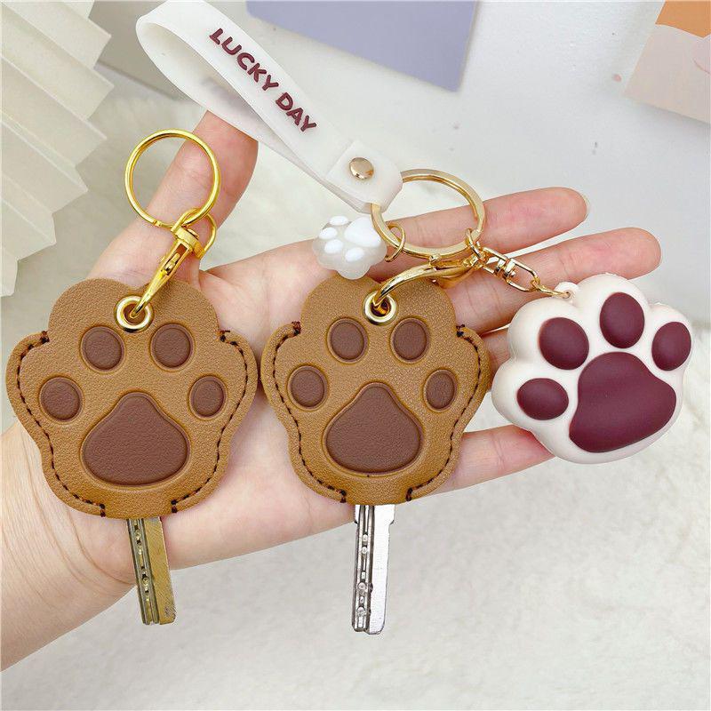 Personalized Cat Paw Keychain: Cute Women's Access Card Holder & Key Cover for Home and Vehicle