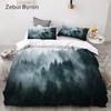 3D HD Print Bedding Set Custom/King/Europe/USA Queen,3PCS Duvet Cover Set,Quilt/Blanket Cover Set,Bedclothes Forest Drop Ship