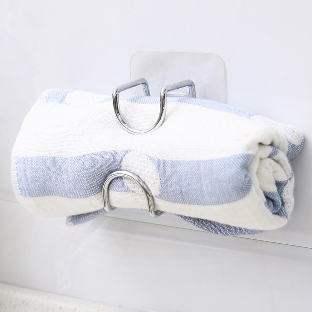 1/2pcs Punch-free Sticky Bathroom Kitchen Traceless Washbasin Save Space Organizer Wall Mount Hook Holder Adhesive Storage Rack