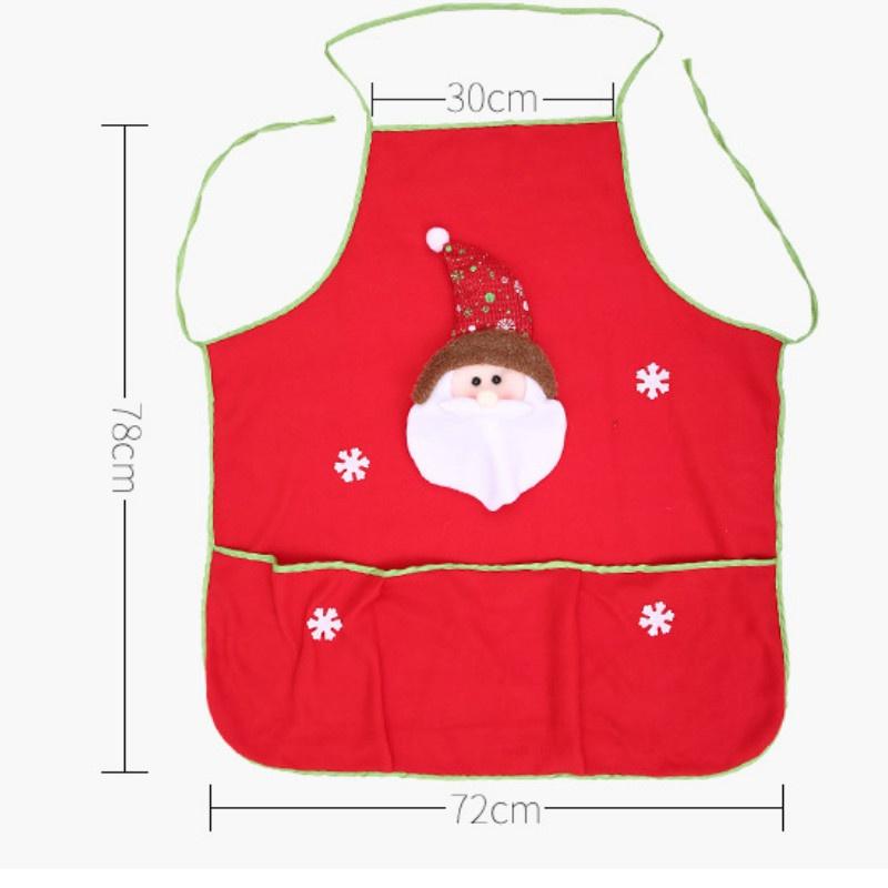 New Christmas Decorations Adult Christmas Costumes Cartoon Elderly Snowman Apron Service Student High-end Apron