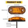 Amber LED Oval Side Marker Lights Truck Trailer Clearance Light Waterproof EOA