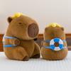 Capybara With Swimming Ring Coconut Tree Plush Toy For Childrens Bedroom Decor