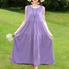 Vestido sin mangas de talla grande para mujer, vestidos largos casuales sueltos, ropa de verano vintage