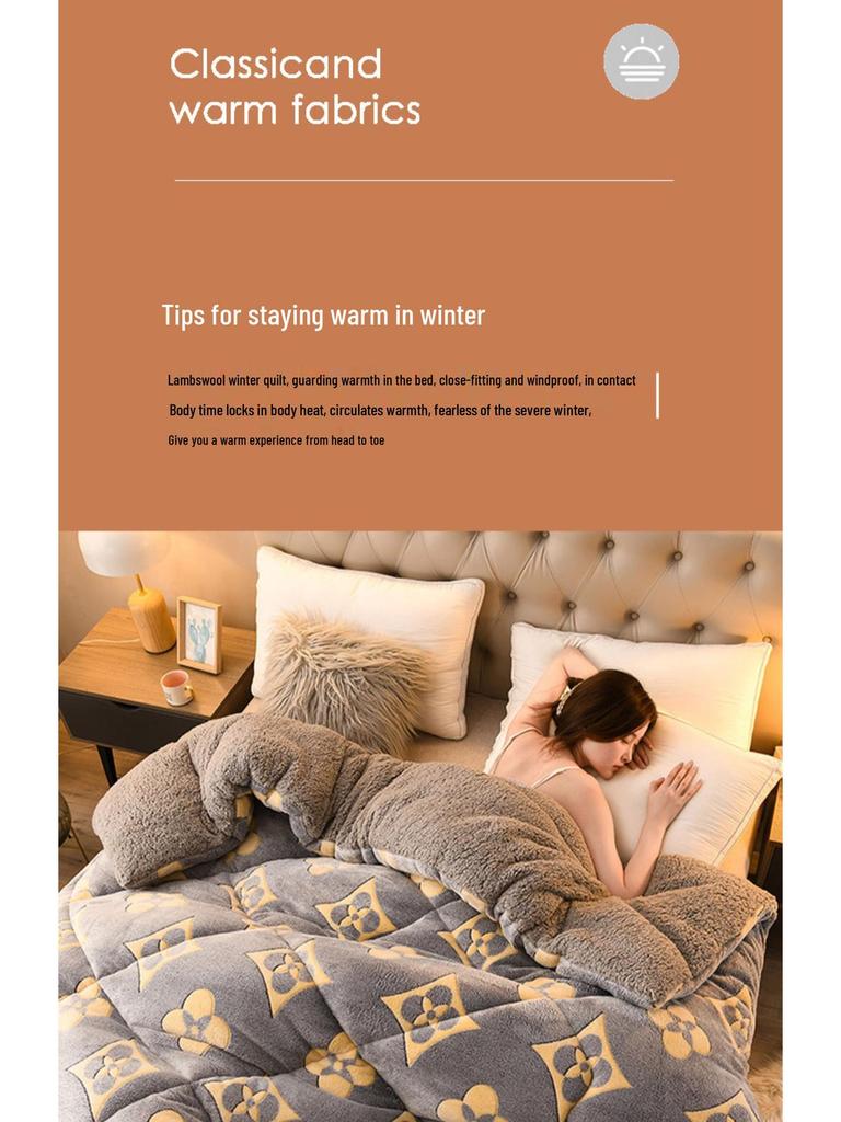 Thickened Lambswool & Velvet Quilt - Winter/Spring Dormitory Bedding